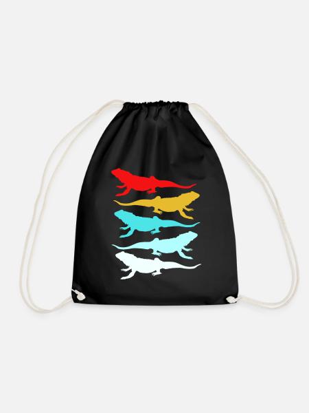 Bartagamen Reptilien Echse Reptil Pogona Bartagame - Turnbeutel - Schwarz