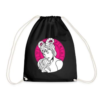 Signe du zodiaque Bélier - Sac de sport léger - noir - Devant