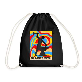 Anvil blacksmithing - Drawstring Bag - black - Front