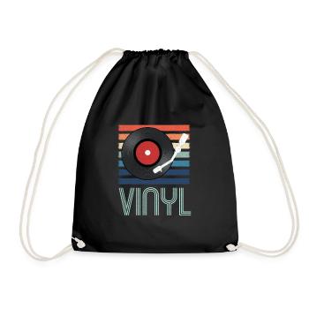 record player - Drawstring Bag - black - Front