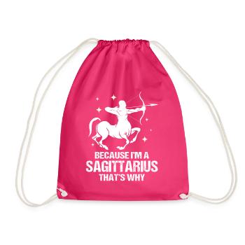 Zodiac sign Sagittarius - Drawstring Bag - fuchsia - Front