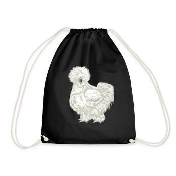 Poulet de soie dessin - Sac de sport léger - noir - Devant