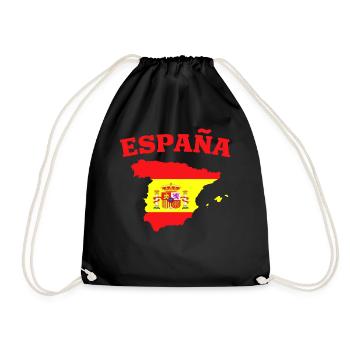 Spanien Espana Flagge Landkarte - Turnbeutel - Schwarz - Vorne