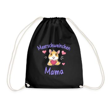 Meerschweinchen Mama - Turnbeutel - Schwarz - Vorne