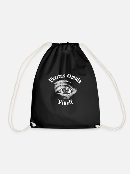 Lateinisches Sprichwort - Veritas Omnia Vincit - Turnbeutel - Schwarz