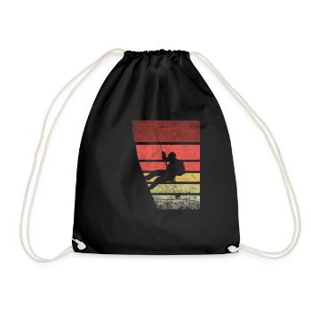 Climbing Retro Silhouette - Drawstring Bag - black - Front