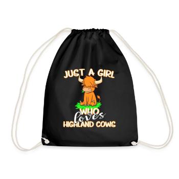 Juste une fille qui aime les vaches des Highlands - Sac de sport léger - noir - Devant