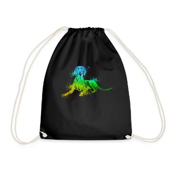 Colorful Magyar Vizsla - Drawstring Bag - black - Front