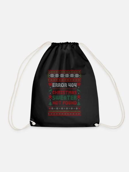 Error 404 - Christmas Sweater not found - Turnbeutel - Schwarz