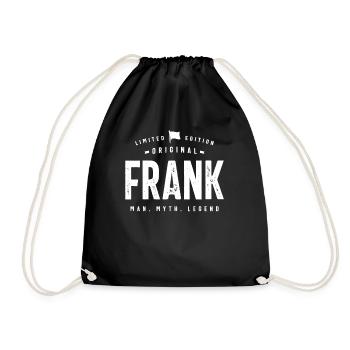 Mens Original Frank Funny Personalized Name - Drawstring Bag - black - Front