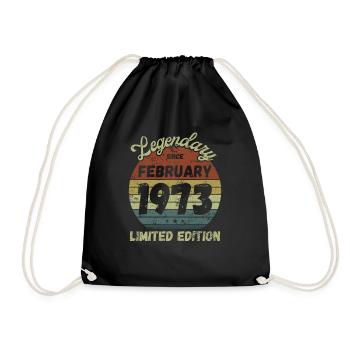 Legendary since February 1973 - Geburtstag - Turnbeutel - Schwarz - Vorne