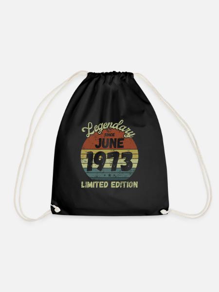 Legendary since June 1973 - Geburtstag - Turnbeutel - Schwarz