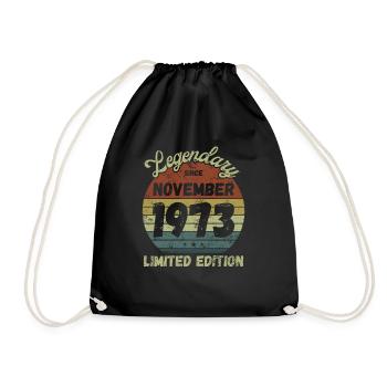 Legendary since November 1973 - Geburtstag - Turnbeutel - Schwarz - Vorne