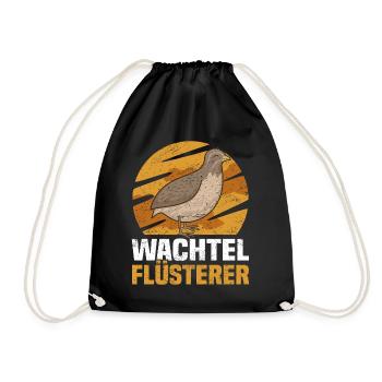 Wachtel Flüsterer - Wachtelhalter Spruch Wachtel - Turnbeutel - Schwarz - Vorne