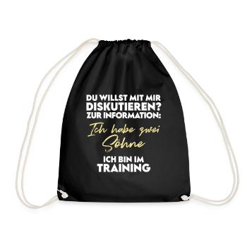 Du willst diskutieren? Vater und Söhne - Turnbeutel - Schwarz - Vorne