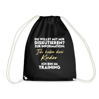 Du willst diskutieren? Vater und Kinder - Turnbeutel - Schwarz - Vorne