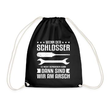 Schlosser Schweißer Schlosser Sprüche Schlosser Ge - Turnbeutel - Schwarz - Vorne