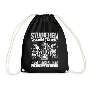 Studieren kann Jeder - KFZ- Mechaniker werden nur - Turnbeutel - Schwarz - Vorne