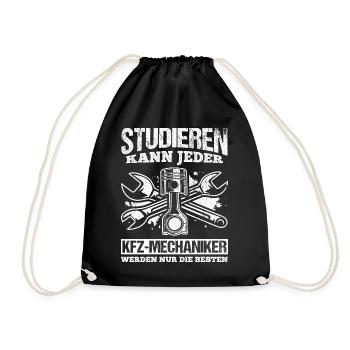Studieren kann Jeder - KFZ- Mechaniker werden nur - Turnbeutel - Schwarz - Vorne