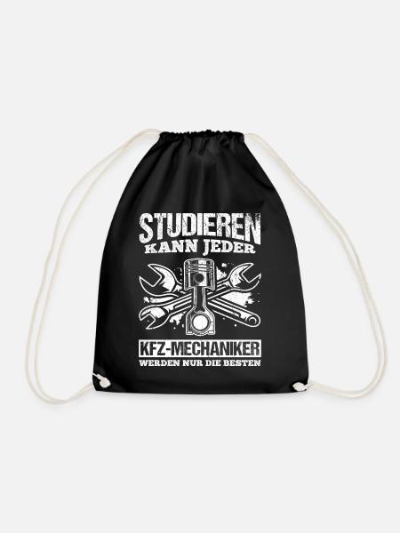 Studieren kann Jeder - KFZ- Mechaniker werden nur - Turnbeutel - Schwarz