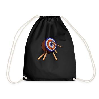 Axes in Target - Throw Axe - Drawstring Bag - black - Front
