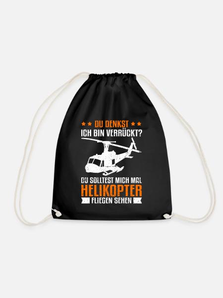Helikopter du denkst ich bin verrückt Hubschrauber - Turnbeutel - Schwarz