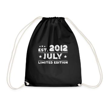 July 2012 - Birthday in July - Drawstring Bag - black - Front