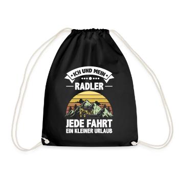 Radlader Ich und mein Radlader Fahrer Geschenk - Turnbeutel - Schwarz - Vorne