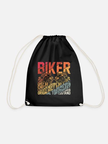 60. Geburtstag Vatertag Mann Biker Geschenk Motorr - Turnbeutel - Schwarz