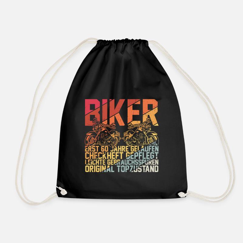 60. Geburtstag Vatertag Mann Biker Geschenk Motorr - Turnbeutel - Schwarz