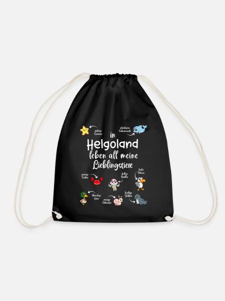 Meine Lieblingstiere in Helgoland - Turnbeutel - Schwarz