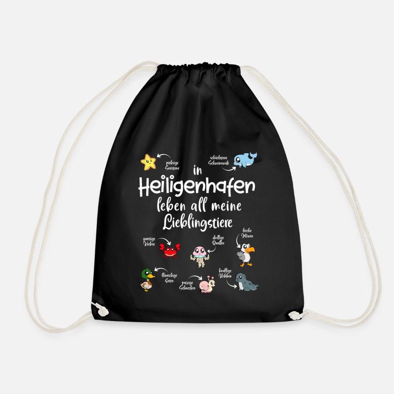 Meine Lieblingstiere in Heiligenhafen - Turnbeutel - Schwarz