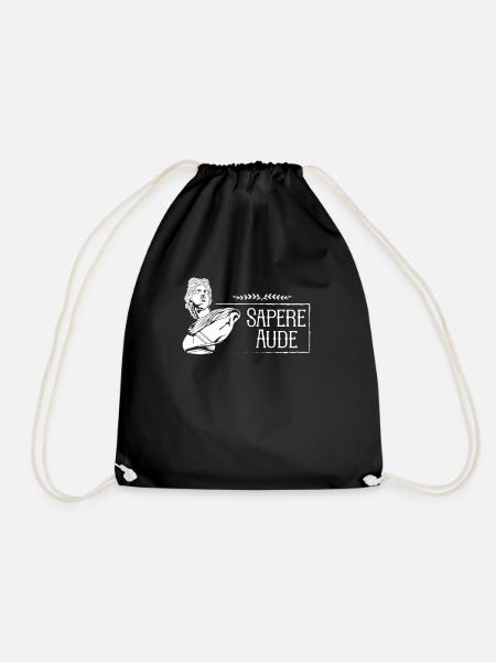Lateinischer Spruch - Sapere Aude - Turnbeutel - Schwarz