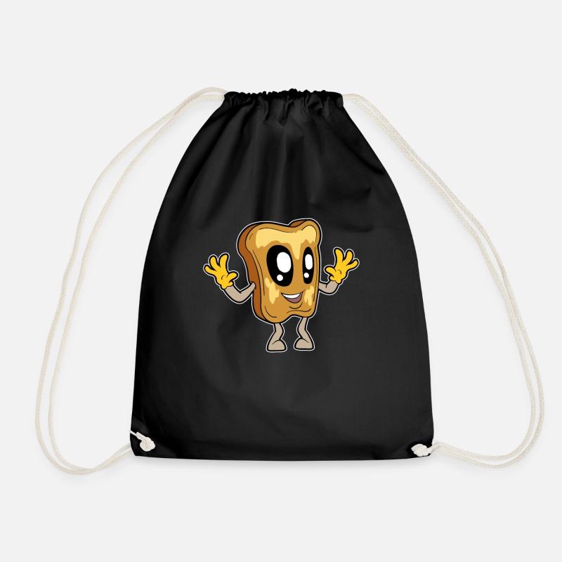 Kawaii Toastbrot - Turnbeutel - Schwarz