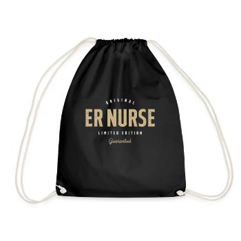 Er Nurse Funny Job Title Profession Birthday - Drawstring Bag - black - Front
