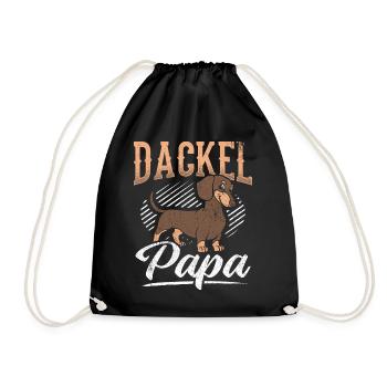Dackel Papa Hundeliebhaber Dachshund Vatertag Dack - Turnbeutel - Schwarz - Vorne
