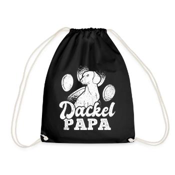 Dackel Papa Hundeliebhaber Dachshund Vatertag - Turnbeutel - Schwarz - Vorne