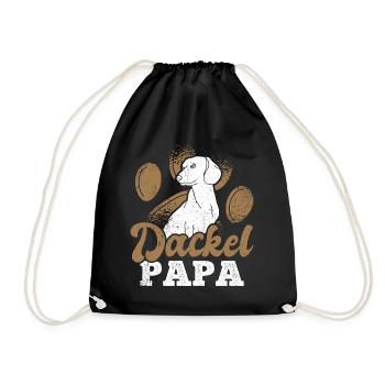 Dackel Papa Hundeliebhaber Dachshund Vatertag - Turnbeutel - Schwarz - Vorne