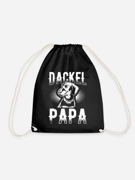 Dackel Papa Hundeliebhaber Dachshund Vatertag Dack - Turnbeutel - Schwarz