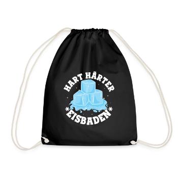 Hart Härter Eisbaden - Geschenk Eisbaden Kaltdusch - Turnbeutel - Schwarz - Vorne