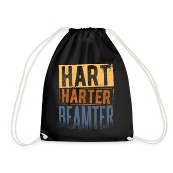 Hart Härter Beamter - Beamten Geschenk - Turnbeutel - Schwarz - Vorne