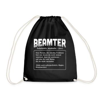 Beamter Definition - Beamter Kaffee Design Geschen - Turnbeutel - Schwarz - Vorne