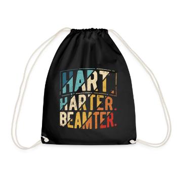 Hart Härter Beamter - Beamter Spruch Beamten - Turnbeutel - Schwarz - Vorne