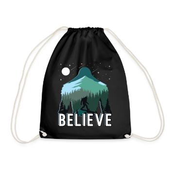 Believe in Bigfoot Silhouette Sasquatch - Drawstring Bag - black - Front