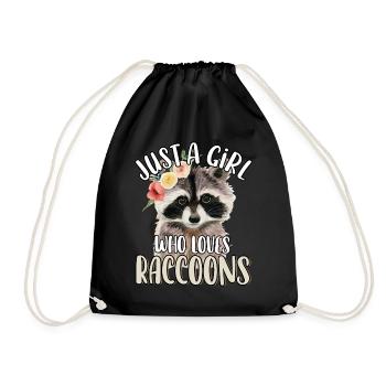 Juste une fille qui aime les ratons laveurs mignon drôle animal - Sac de sport léger - noir - Devant