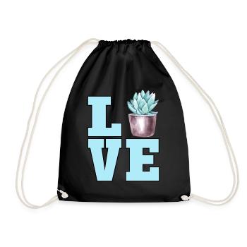 Amoureux des plantes d’intérieur Drôle Mignon Cactus Succulent - Sac de sport léger - noir - Devant