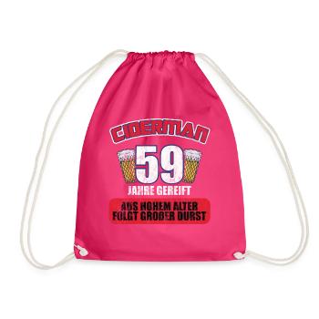 Ciderman 59 Jahre Geburtstag Apfelwein Äppelwoi - Turnbeutel - Fuchsia - Vorne
