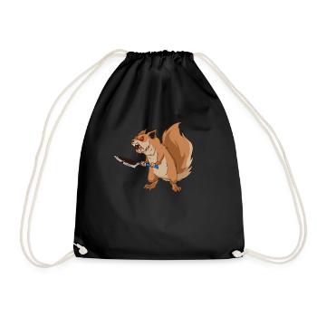 Monster Animals - Horror Knife Squirrel - Drawstring Bag - black - Front