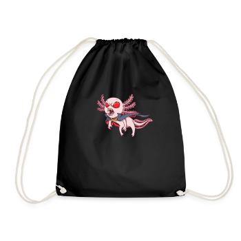 Monster Tiere - Vampir Axolotl - Turnbeutel - Schwarz - Vorne