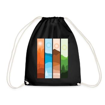 Artistic Nature Wilderness Mountain Landscape - Drawstring Bag - black - Front